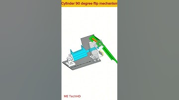Cylinder 90 degree flip mechanism #design #machine #solidwork #cad