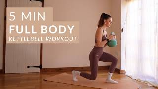 5 MIN Full Body Kettlebell Workout | quick low impact workout to build strength and tone your body