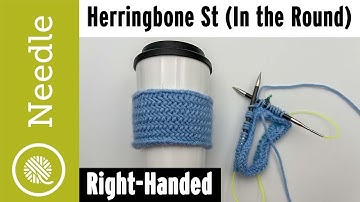 Knit Herringbone stitch In the Round | Magic Loop & Bind off