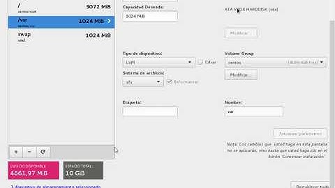Instalación de CentOS 7.0 con particionamiento personalizado