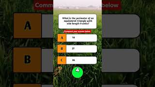 Perimeter of an Equilateral Triangle? 📐 | Math Quiz #shorts