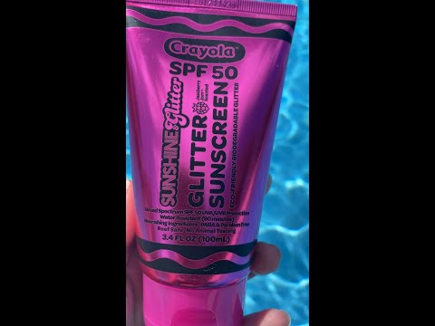Sunshine u0026 Glitter X Crayola SPF 50 sunscreen #shorts #summer #beach #crayola #sunscreen