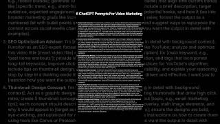 🎬 6 ChatGPT Prompts For Video Marketing 🚀 🔹 1
