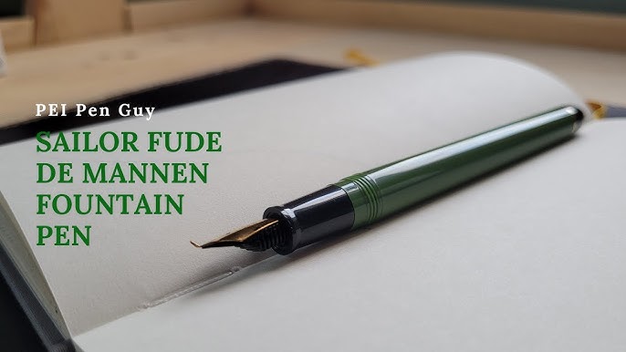 Sailor Fude De Mannen Calligraphy Green Fountain Pen