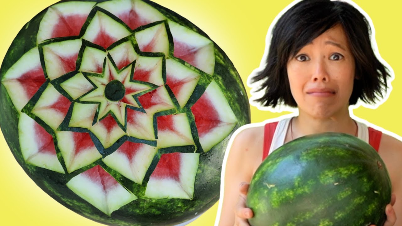 Following a WATERMELON Carving Tutorial (ft. My Chicken) | emmymade