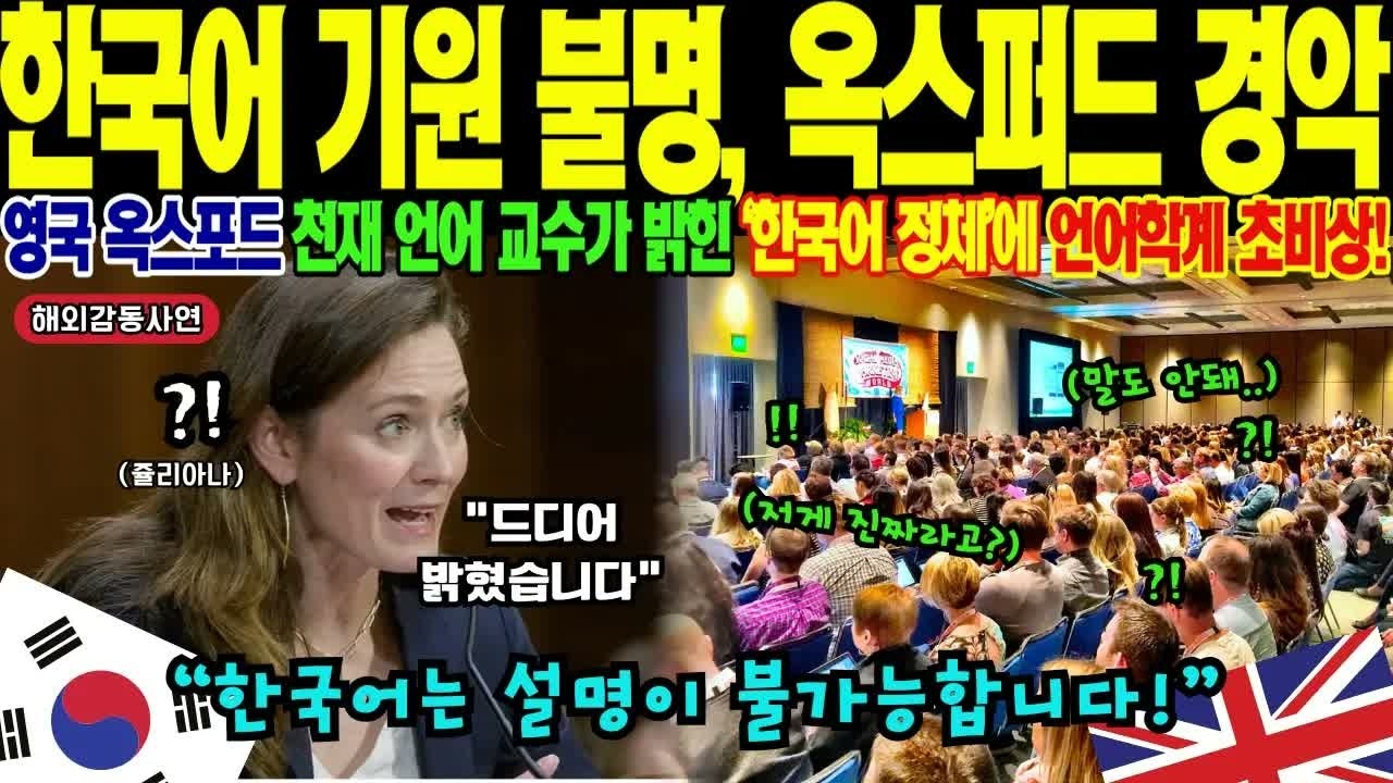 해외감동사연 ＂한국어는 상식을 뒤집는다!＂ 7개 언어 구사 옥스퍼드 교수가 발견한 한국어의 비밀! 600년 전 문서를 현대인이 읽고, 70년 분단에도 소통되는 독특한 언어 체계