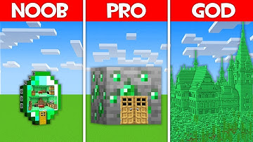 Minecraft Battle: EMERALD HOUSE BUILD CHALLENGE - NOOB vs PRO vs HACKER vs GOD in Minecraft!