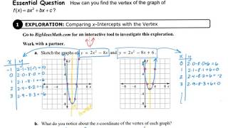 Alg1 8.3: Graph f(x) = ax^2 + bx + c