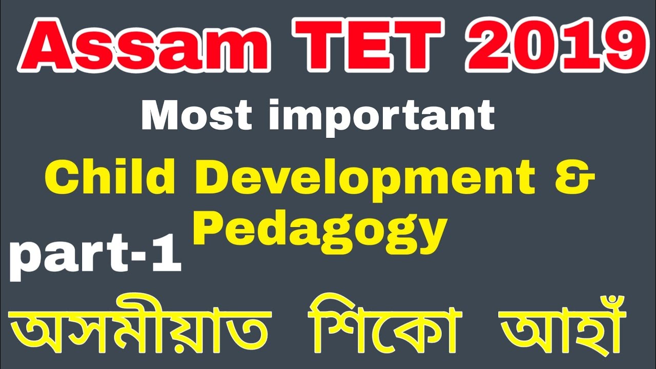 Assam TET 2019 Child Development and Pedagogy