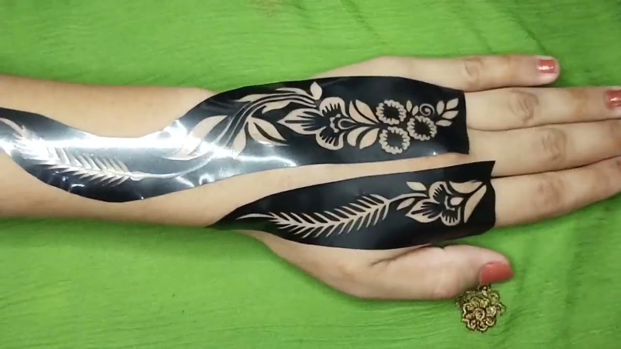 amazing easy cello tape mehndi design/Sudanese henna design/easy way to apply within a minute 2022