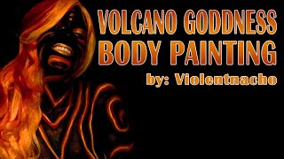 Volcano Goddess Cosplay Bodypaint Live On Twitch