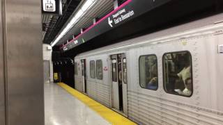 TTC Line 4 T1 train to Don Mills departs Bayview Station
