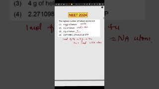 NEET I CHEMISRY PYQ 2024  l Mole Concept l IMPORTANT FOR NEET 2026