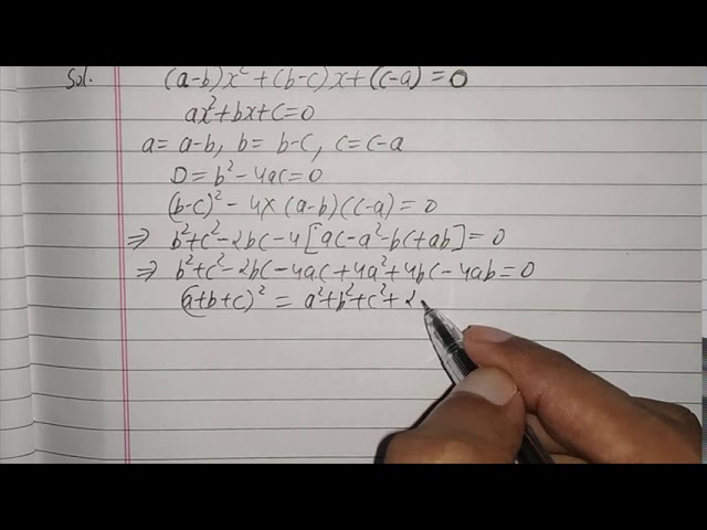 If The Roots Of The Equation A B X 2 B C X C A 0 Then Prove That B C 2a Youtube If The Roots Of The Equation A B X 2 B C X C A 0 Then Prove That B C 2a Youtube
