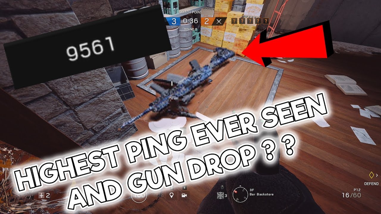 HIGHEST PING EVER SEEN GUN DROP Rainbow Six Siege Funny Moments YouTube