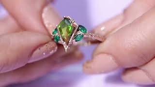 Kite Cut Engagement Ring For Women Doublet Stone Unique Jewelry