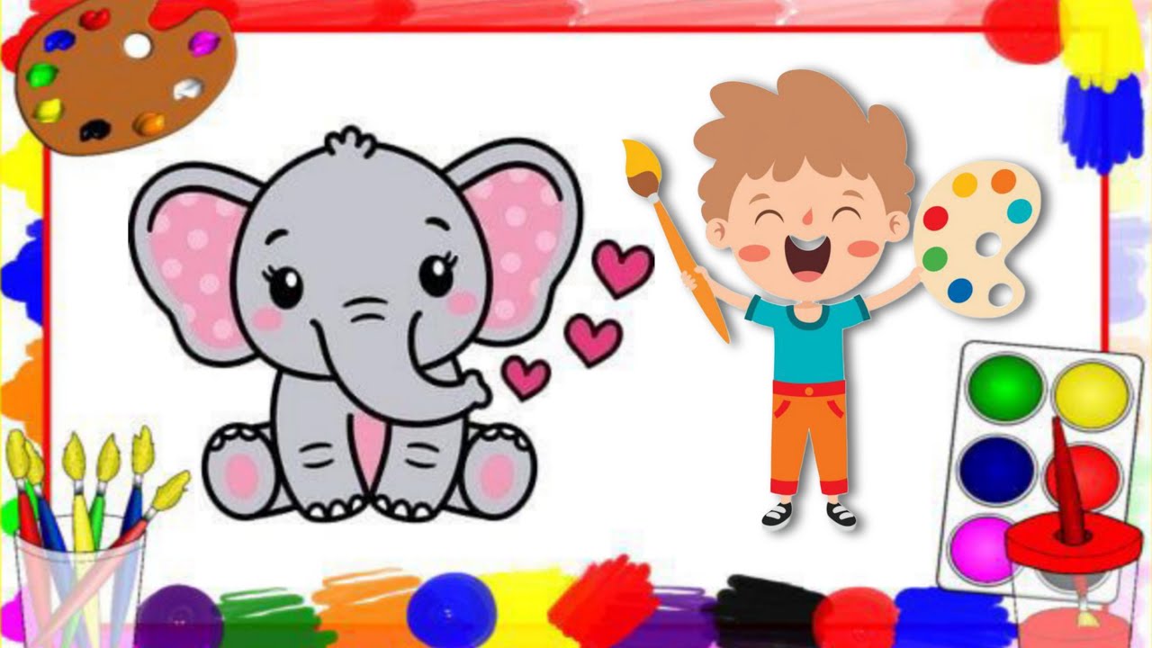 Simple image drawing & coloring for kids | fun learn & enjoyed 🎨 - YouTube
