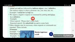 الاولى ثانوي / الصفحة 92 / reported speech with told,asked /