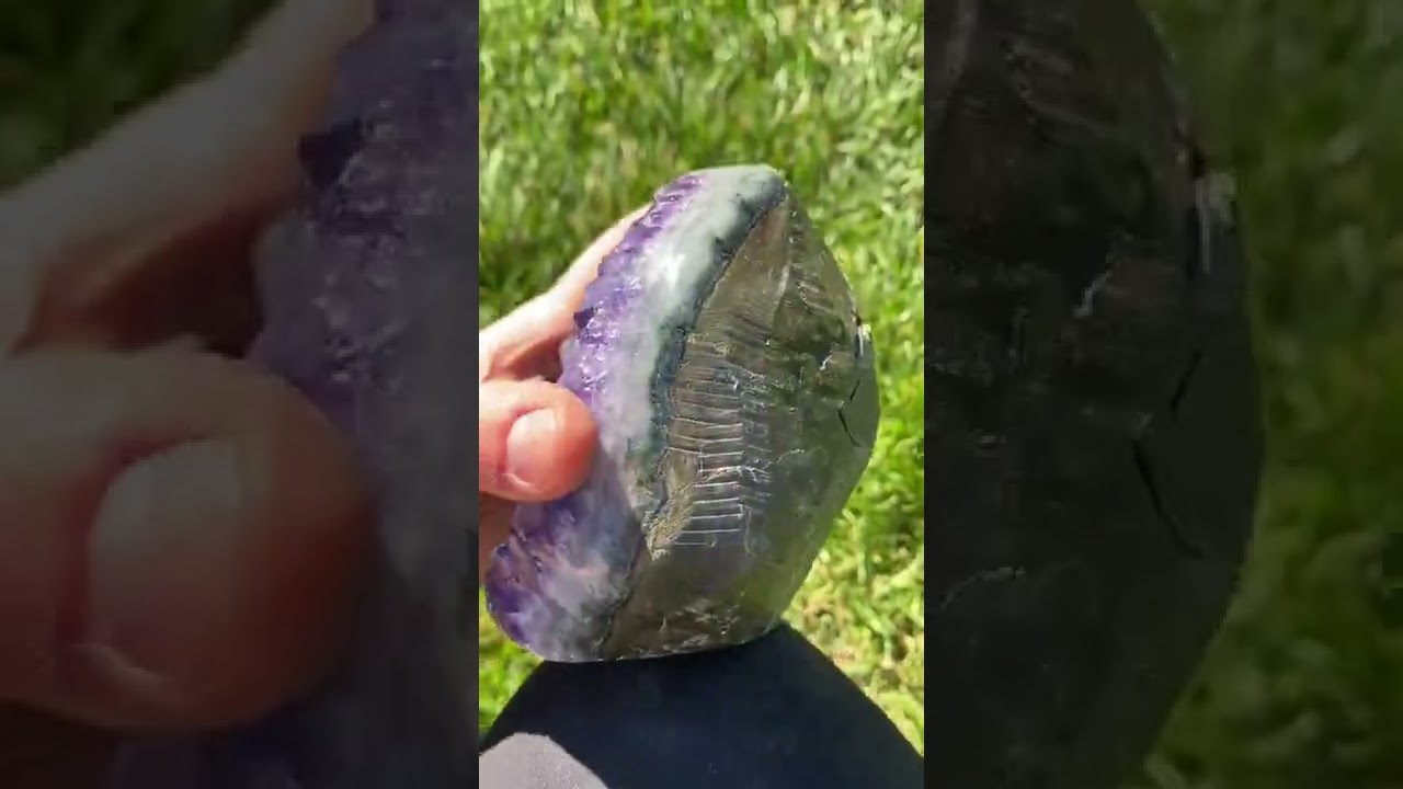 Raw Amethyst Standing Crystal Cluster Geode - No.126