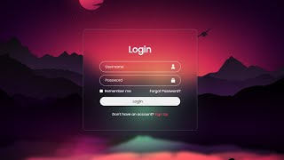 Glassmorphism Responsive Login Form in HTML & CSS | 2023