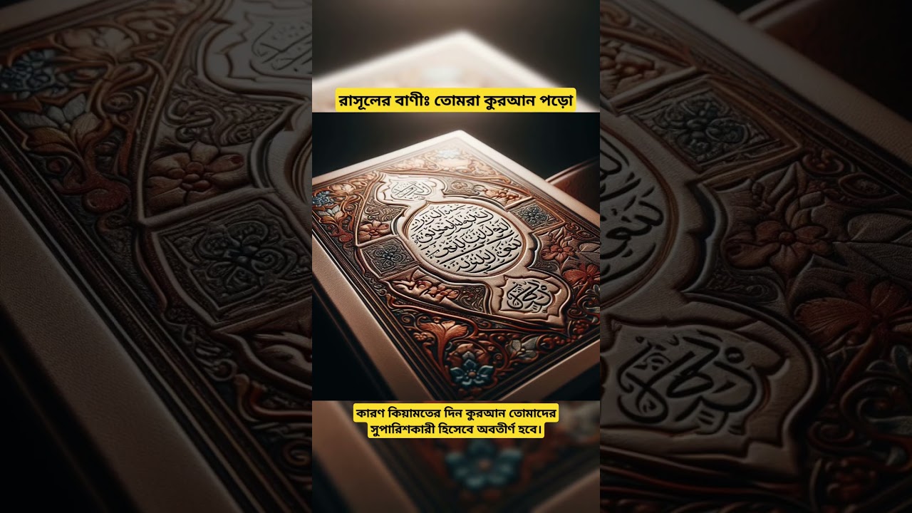 তোমরা কুরআন পড়ো কারণ তা কিয়ামতের দিন পাঠকের জন্য সুপারিশ হিসেবে আগমন করবে। #waz #shortsfeed #hadis