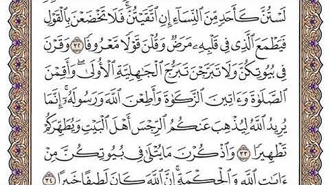 سورة الأحزاب مكتوبة/ فضيله الشيخ ياسر الدوسري