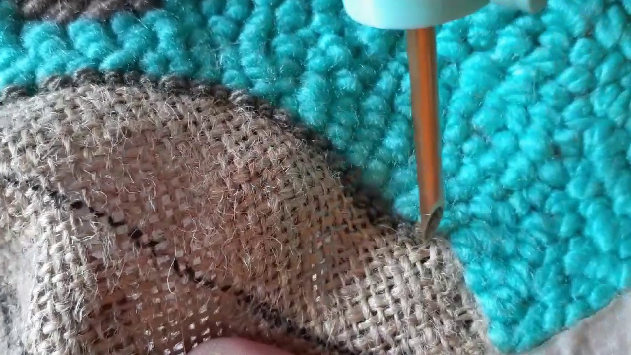 Como hacer una alfombra con aguja magica/punch needle 