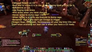 World of Warcraft: Fury Warrior PvE Dps Guide 5.4 MoP