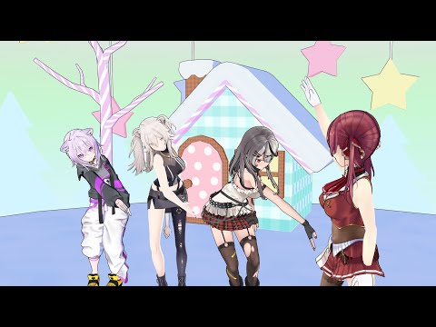 【Hololive MMD 】ジングルベル 【沙花叉クロヱ・宝鐘マリン・猫又おかゆ・獅白ぼたん】