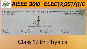 A thin semi circle ring of radius r has a positive charge q distributed uniformly over it . The net