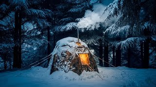 Ultimate Hot Tent Collection | 3 Hours of Winter Camping & Heavy Snow ASMR