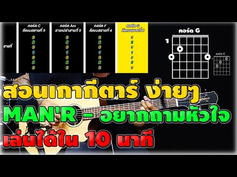 สอนเกากีตาร์ ง่ายๆ มือใหม่ เพลง อยากถามหัวใจ - MAN'R (COVER)