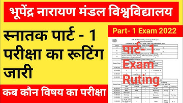 BNMU  Part- 1 Exam Ruting जारी  Part- 1 Exam Program Time Table