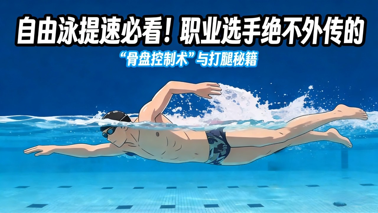 自由泳提速必看！职业选手绝不外传的“骨盆控制术”与打腿秘籍 #游泳 #自由泳 #游泳教学 #核心力量 #打腿 #专业技术拆解 #游泳干货 #流线型 #骨盆控制 #运动科学 #零基础学游泳 #游泳进阶