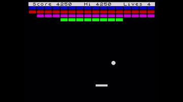 Classic Breakout Game on the Sinclair ZX Spectrum 48K