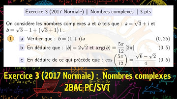 Examen National 2017 — Session Normale —  les nombres complexes  — 2BAC PC/SVT