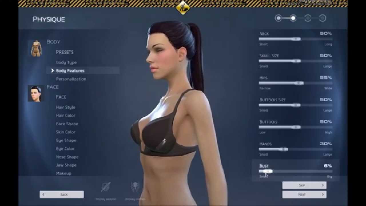 Skyforge female character creation.