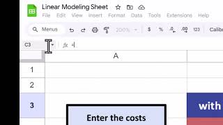 Using the Linear Modeling Sheet