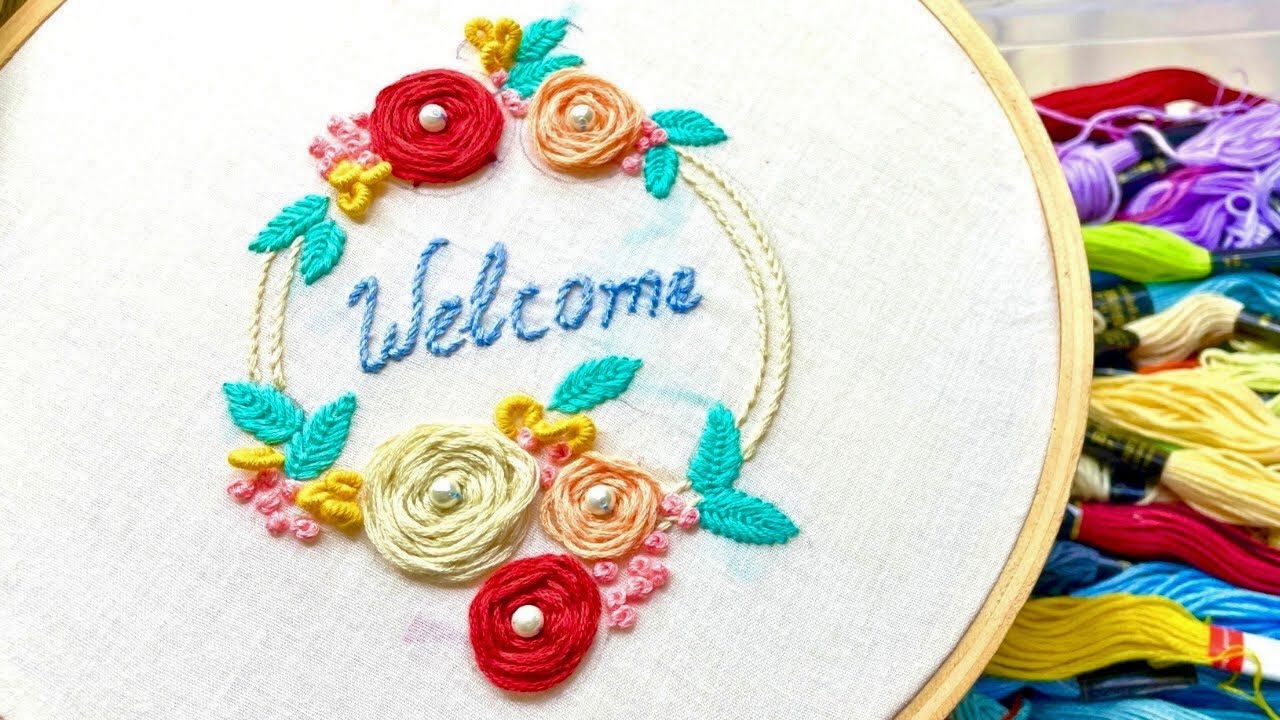 Easy Woven Wheel Rose Stitch Hand Embroidery YouTube
