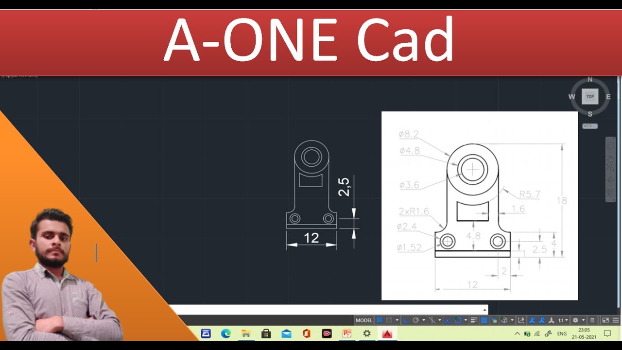 AutoCAD 2D Practice Drawing / Exercise 4 ( In Hindi ) - YouTube