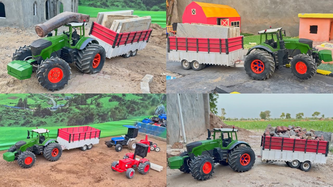 Diy remote control biggest tractor in my all tractor models with big trolley  