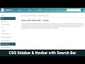Building a Sidebar and Navbar with Search box using HTML &amp; CSS | Web Designing Tutorial