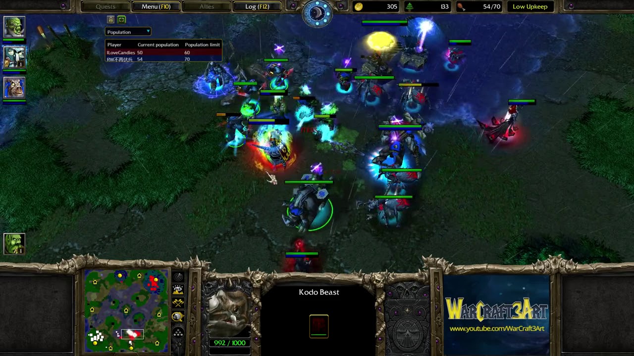 Happy(император) vs Fly   WarCraft 3 ,бойня 52