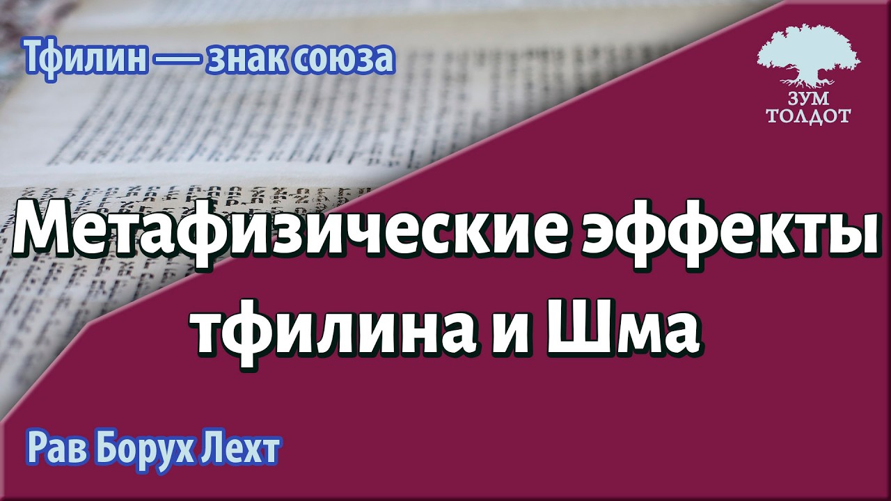 Метафизические эффекты тфилина и Шма. Рав Борух Лехт