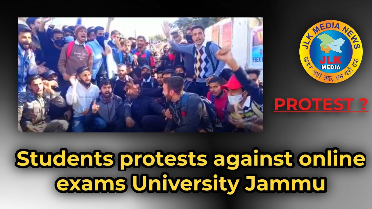 #JLKMEDIA Students protests against online exams University Jammu - YouTube