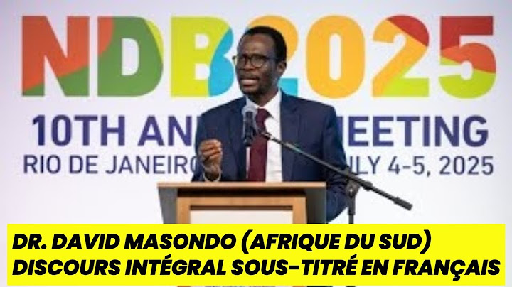 🇿🇦 DR. DAVID MASONDO – DISCOURS INTÉGRAL SOUS-TITRÉ EN FRANÇAIS 🇫🇷