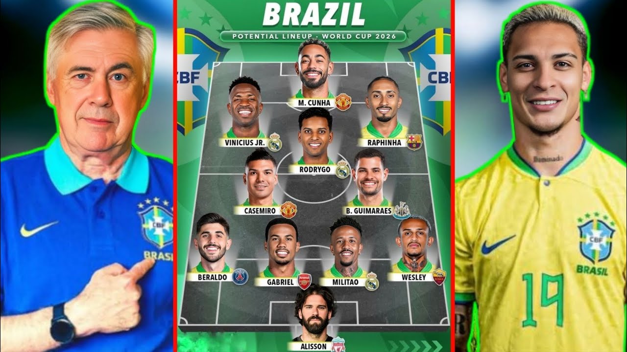 Brazil World Cup Team Announces Carlo Ancelotti For Next FIFA World Cup 2026 ~ Brazil Squad 2026
