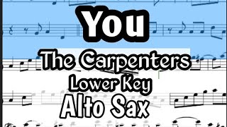 You The Carpenters Alto Sax Sheet Music Backing Track Play Along Partitura