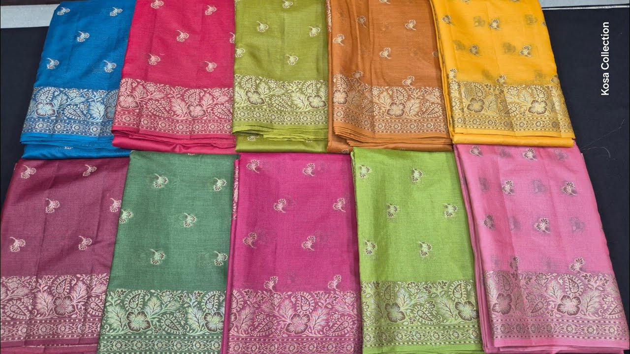 Pure Kosa Silk Saree with Zari Buta | Chhattisgarh Kosa Silk | Party Wear Saree with Price
