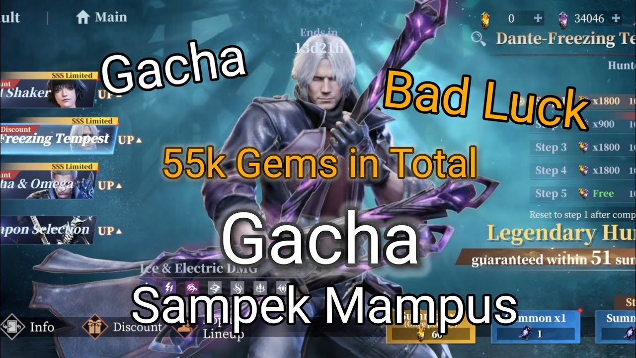 Gacha Freezing Tempest to EX | Drained All my Gems | Devil May Cry : Peak of Combat